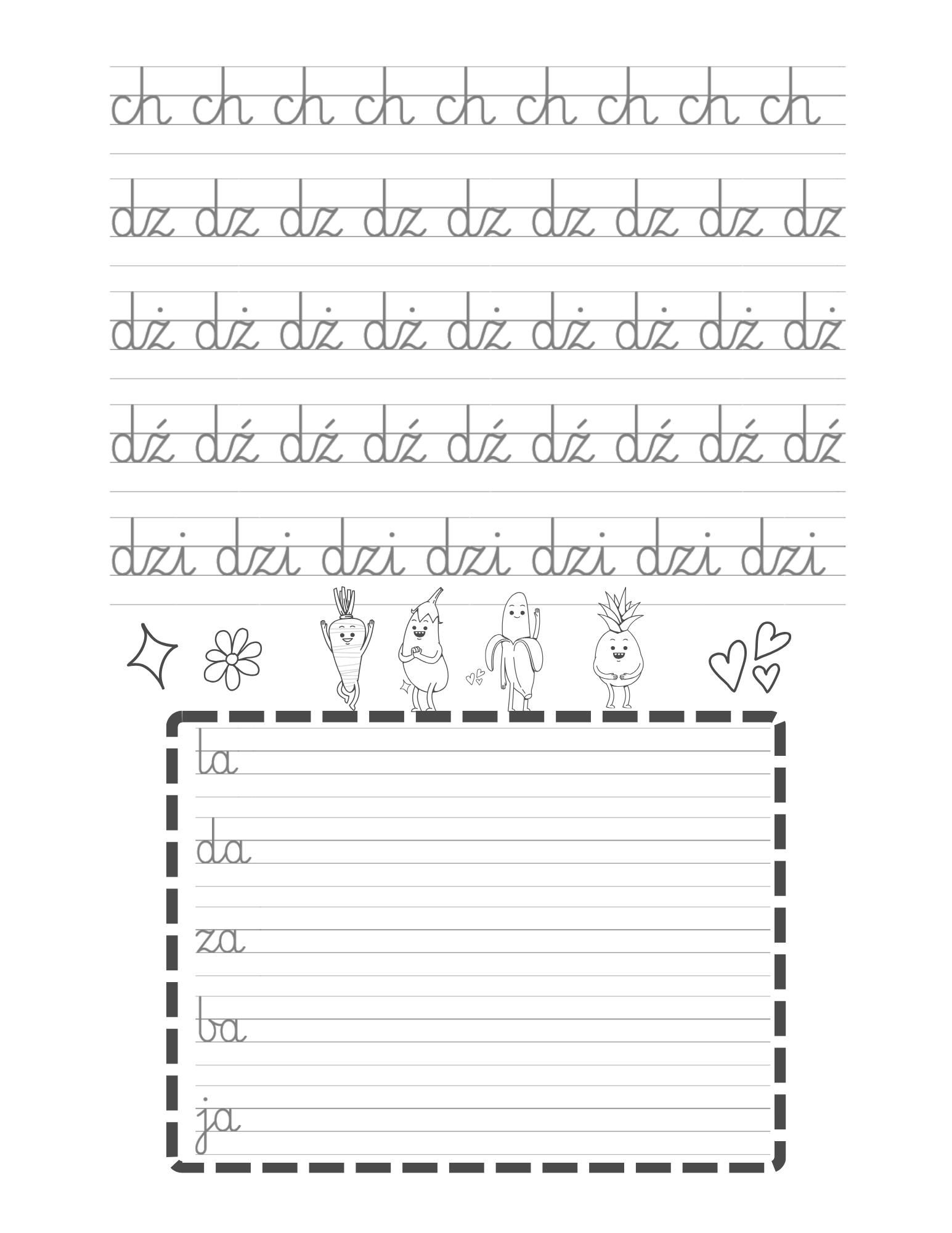 Piszę Dwuznaki i Trójznaki - Ćwiczenia Kaligraficzne PDF